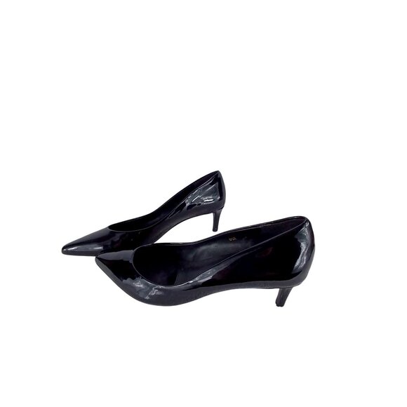 Vaneli Classic Black Patent Leather Pointed Kitten Heel Dress Pump Shoe Wm 8.5 N - Picture 3 of 8